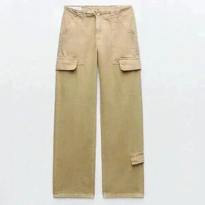 Zara Womens Mid Waist Adjustable Strap Cargo Pants Size- 2  ( 26 )